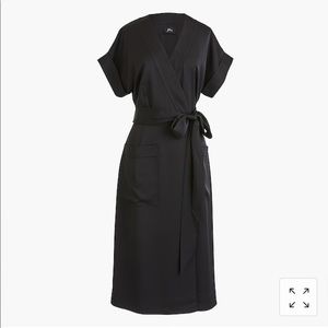 J.Crew Short-sleeve wrap dress in satin-back crepe